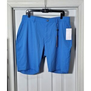 Redvanly Men's Ibiza Blue Hanover Pull-On Golf Shorts Size XL 9" Inseam